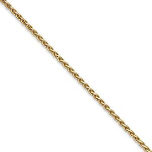 1.9mm 14k Yellow Gold Diamond Cut Round Wheat Chain Necklace, 30 Inch